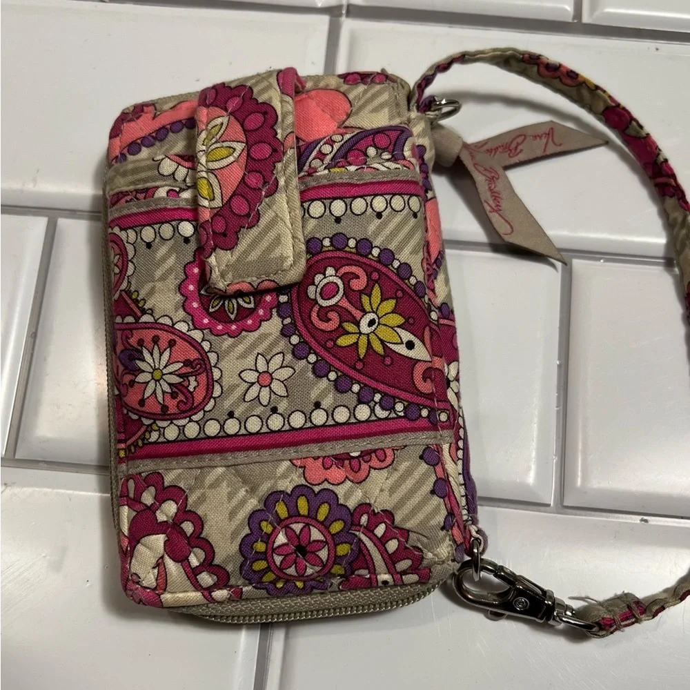 Vera Bradley Vibrant Paisley Wristlet with Strap